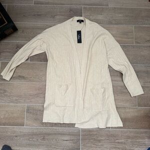 Lulu's Beige Open-Front Cardigan